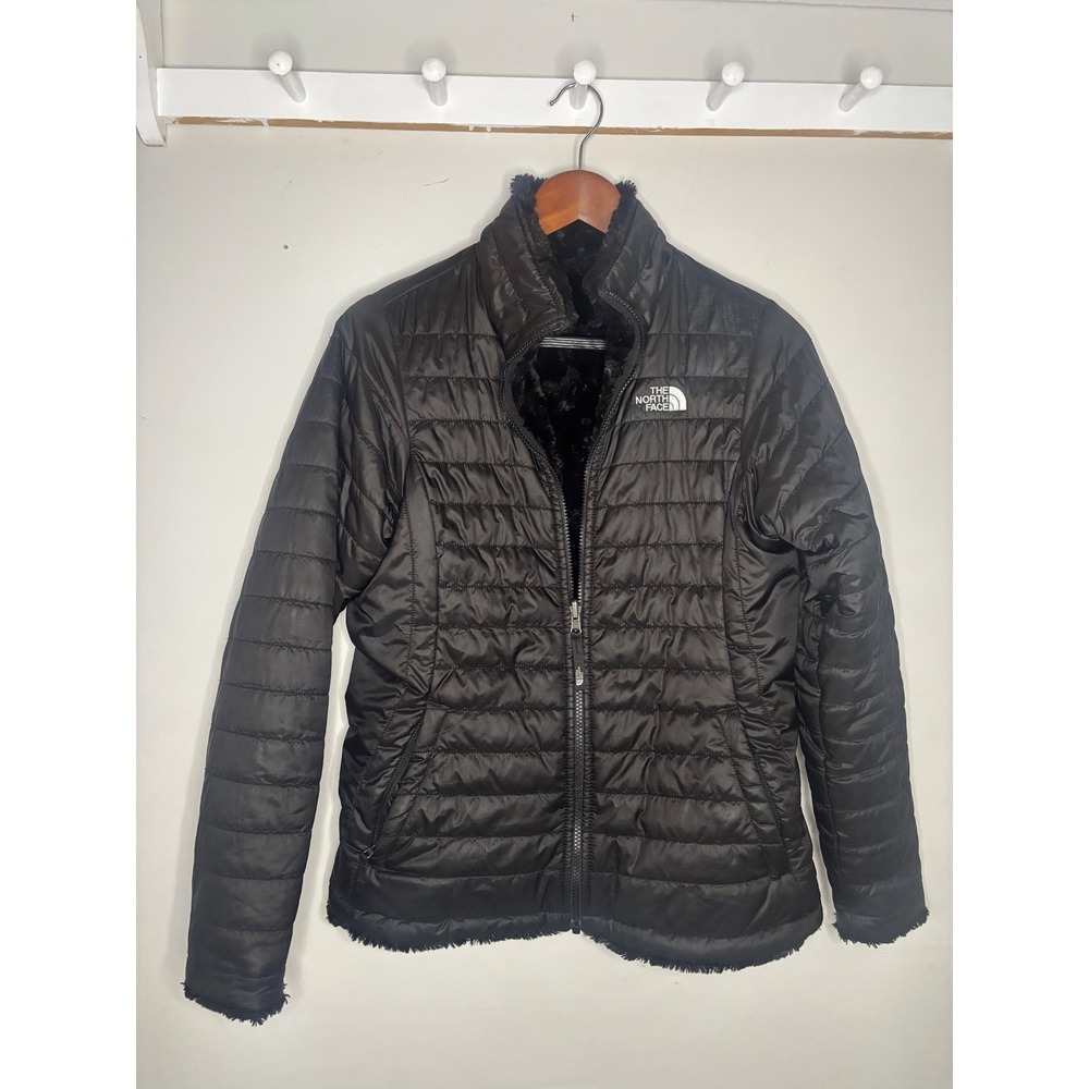 The North Face Mossbud Swirl Reversible Quilted Jacket Girls XL‎ Black